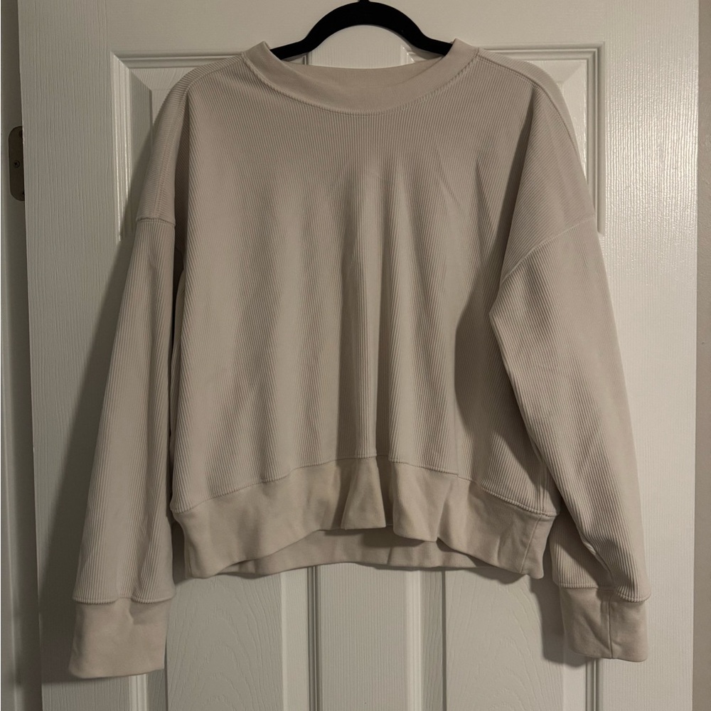 Abercrombie YPB Cream Ribbed Sweatshirt